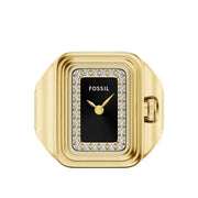 Fossil Raquel Watch Ring Two-Hand Black Gold SS