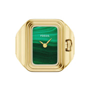 Fossil Raquel Watch Ring Two-Hand Green Gold SS