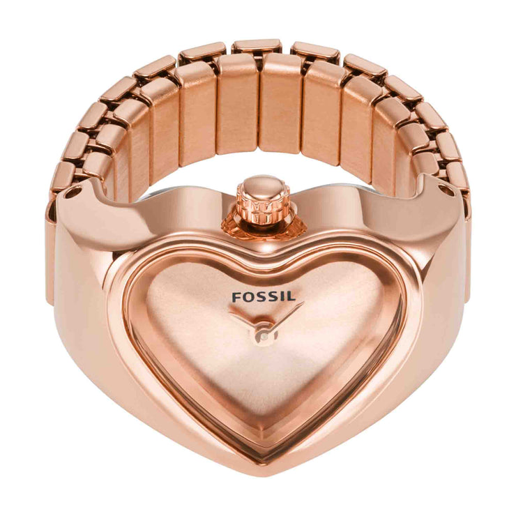 Fossil Watch Ring Rose Gold-Tone SS