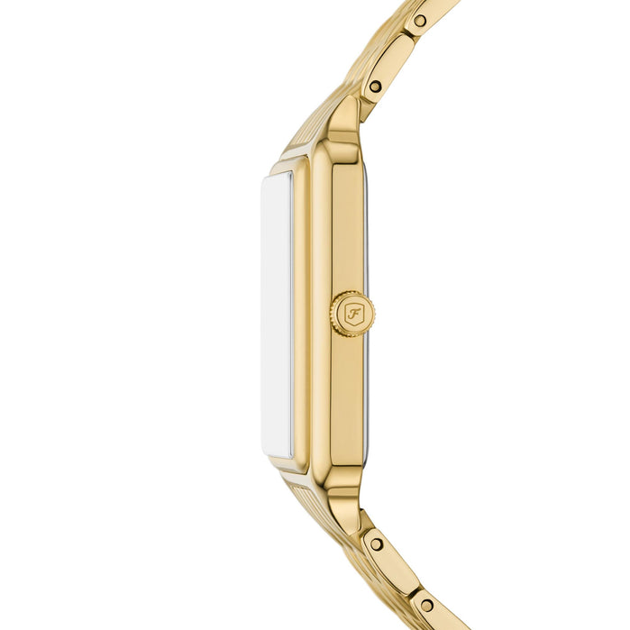 Fossil Raquel Day Night Mother of Pearl Gold SS angled shot picture