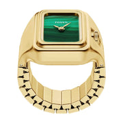 Fossil Raquel Watch Ring Two-Hand Green Gold SS