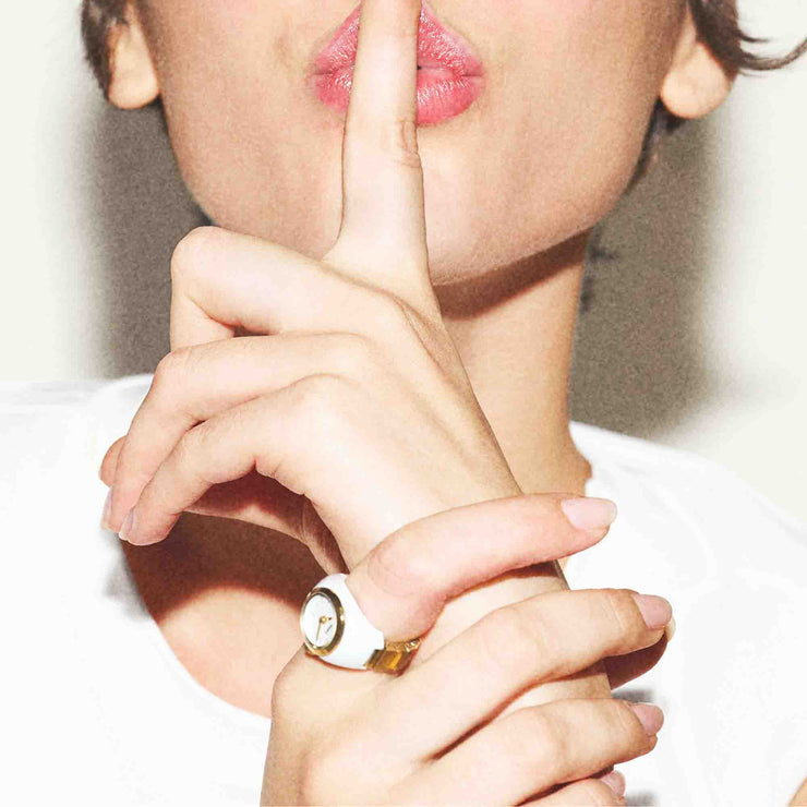 Fossil Watch Ring White