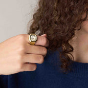 Fossil Harlow Watch Ring Two-Hand Gold SS