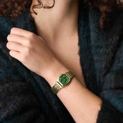 Fossil Harlow Three-Hand Green Gold SS