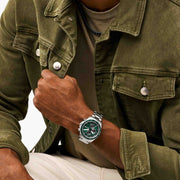 Fossil Autocross Chronograph Silver Green SS