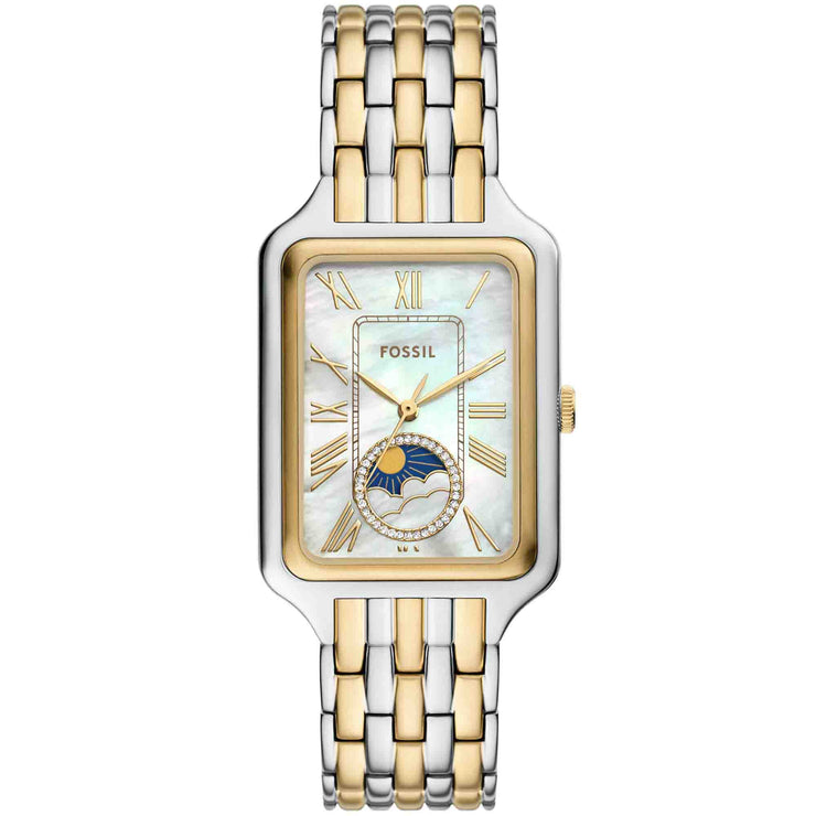 Fossil Raquel Day Night Mother of Pearl Silver Gold SS