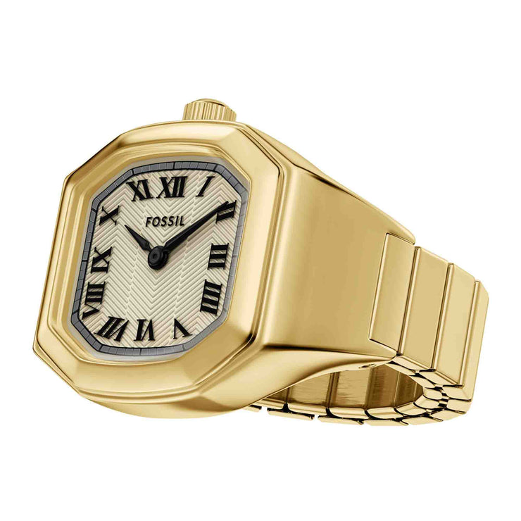 Fossil Harlow Watch Ring Two-Hand Gold SS