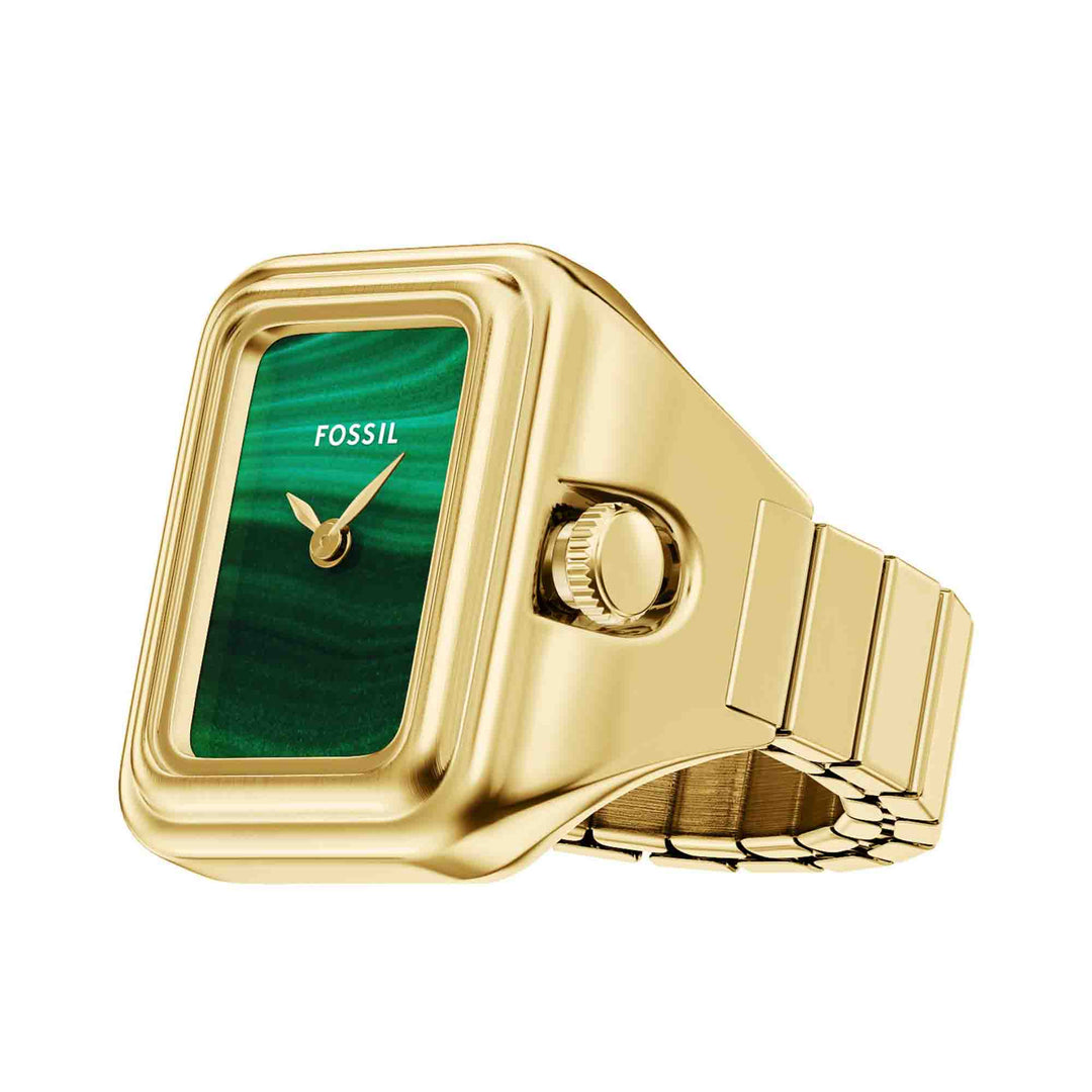 Fossil Raquel Watch Ring Two-Hand Green Gold SS | Watches.com