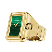 Fossil Raquel Watch Ring Two-Hand Green Gold SS