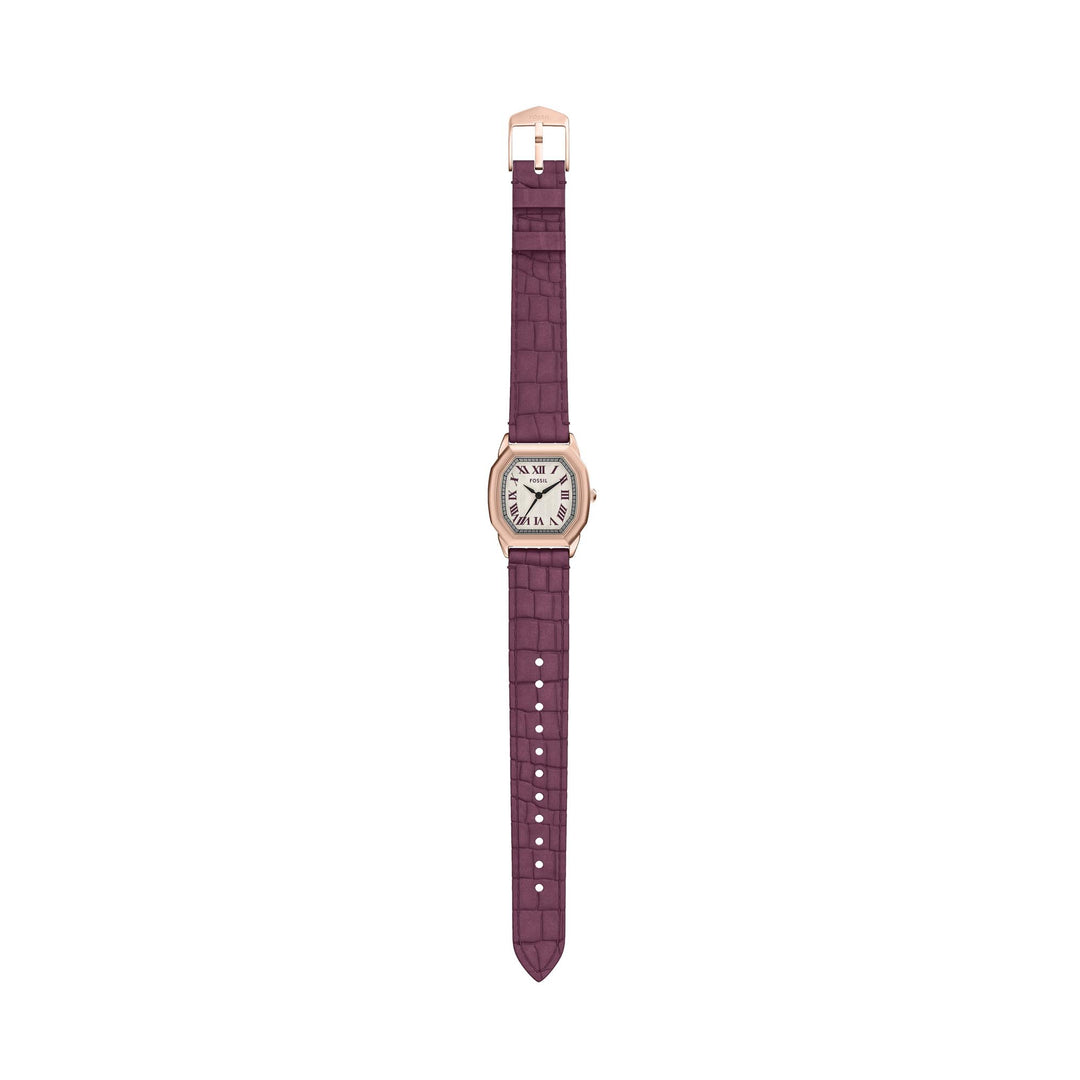 Fossil Gold-Tone Watch with Burgundy Leather Strap Fossil Burgundy Watch | eBay main image 3