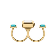 Fossil Raquel Watch Ring Gold Turquoise