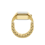 Fossil Raquel Watch Ring Two-Hand Black Gold SS