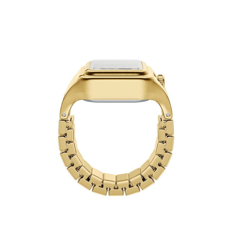 Fossil Raquel Watch Ring Two-Hand Black Gold SS