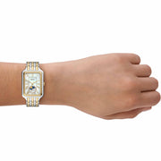 Fossil Raquel Day Night Mother of Pearl Silver Gold SS