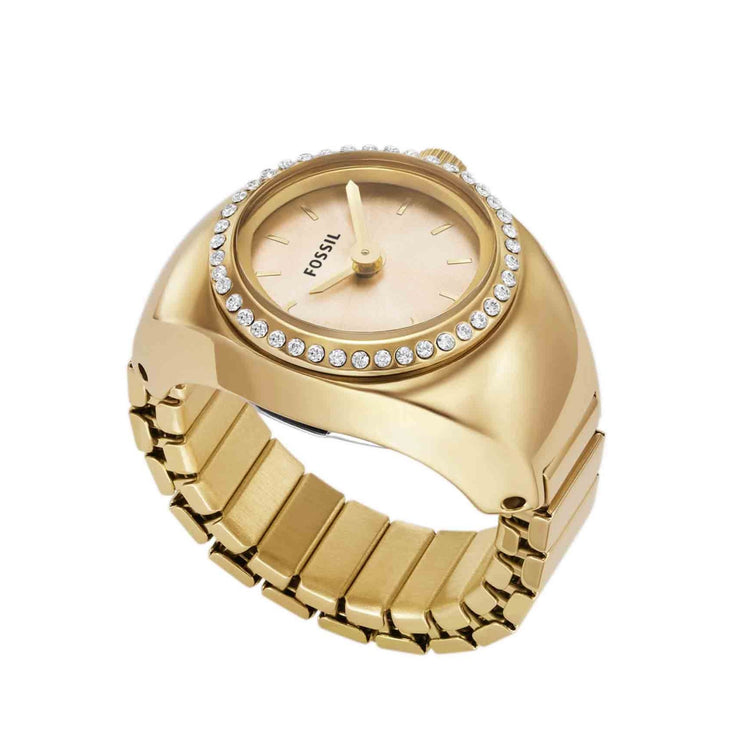 Fossil Watch Ring Gold SS