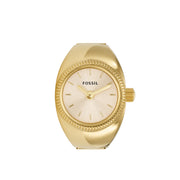 Fossil Watch Ring Two-Hand Gold SS