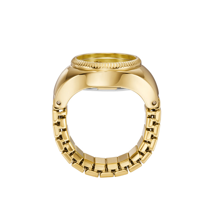 Fossil Watch Ring Two-Hand Gold SS