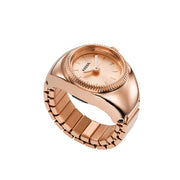 Fossil Watch Ring Two-Hand Rose Gold SS