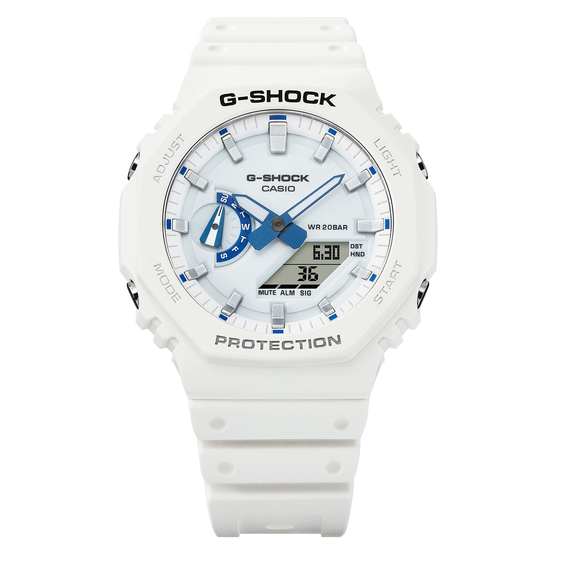 G-Shock GA2100 Hidden Glow Ana-Digi White | Watches.com