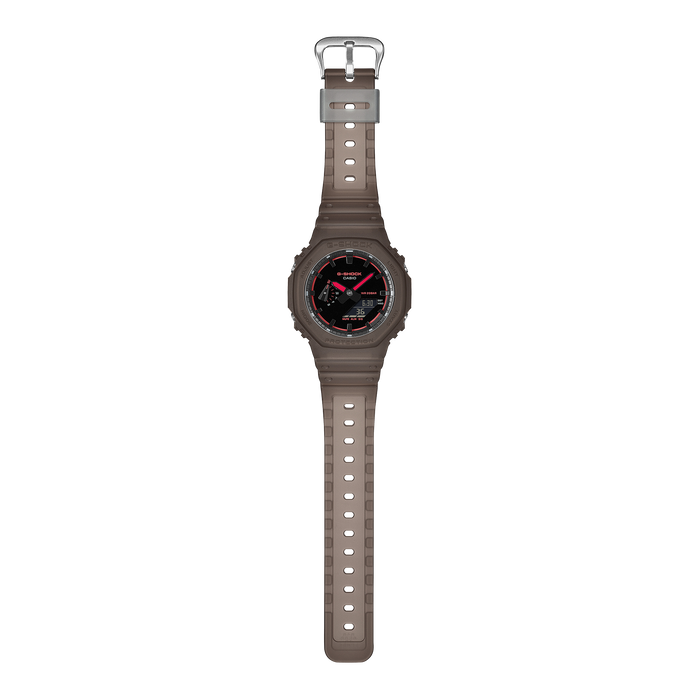 G-Shock GA2100 Smoke Light Ana-Digi Brown Pink angled shot picture