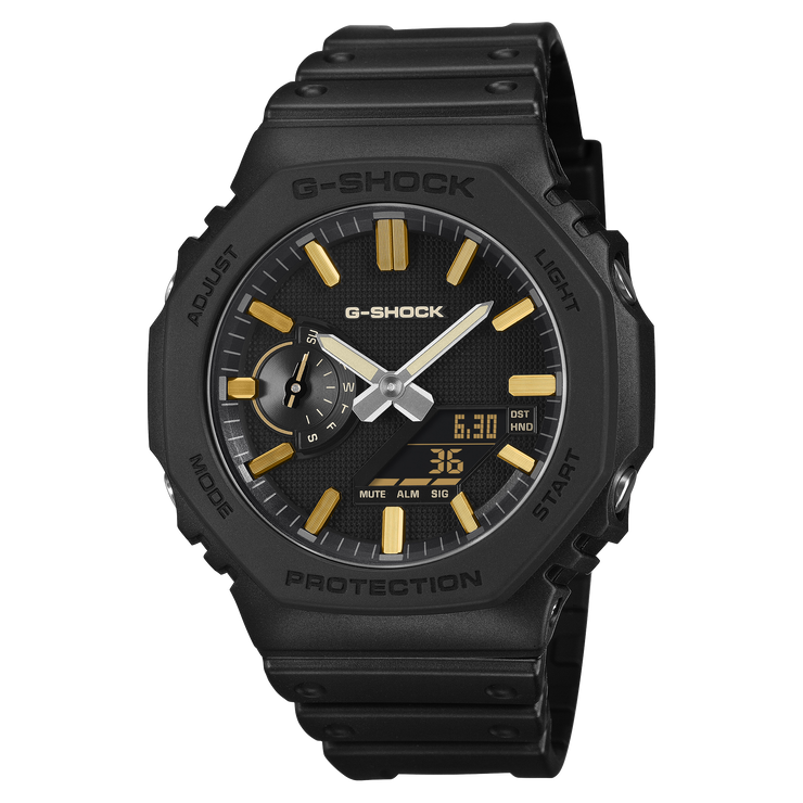 G-Shock GA-2100TH フルジルコニア オールゴールド&ブラック G-Shock GA2100 Luxe Black Ana-Digi Black Gold | Watches.com