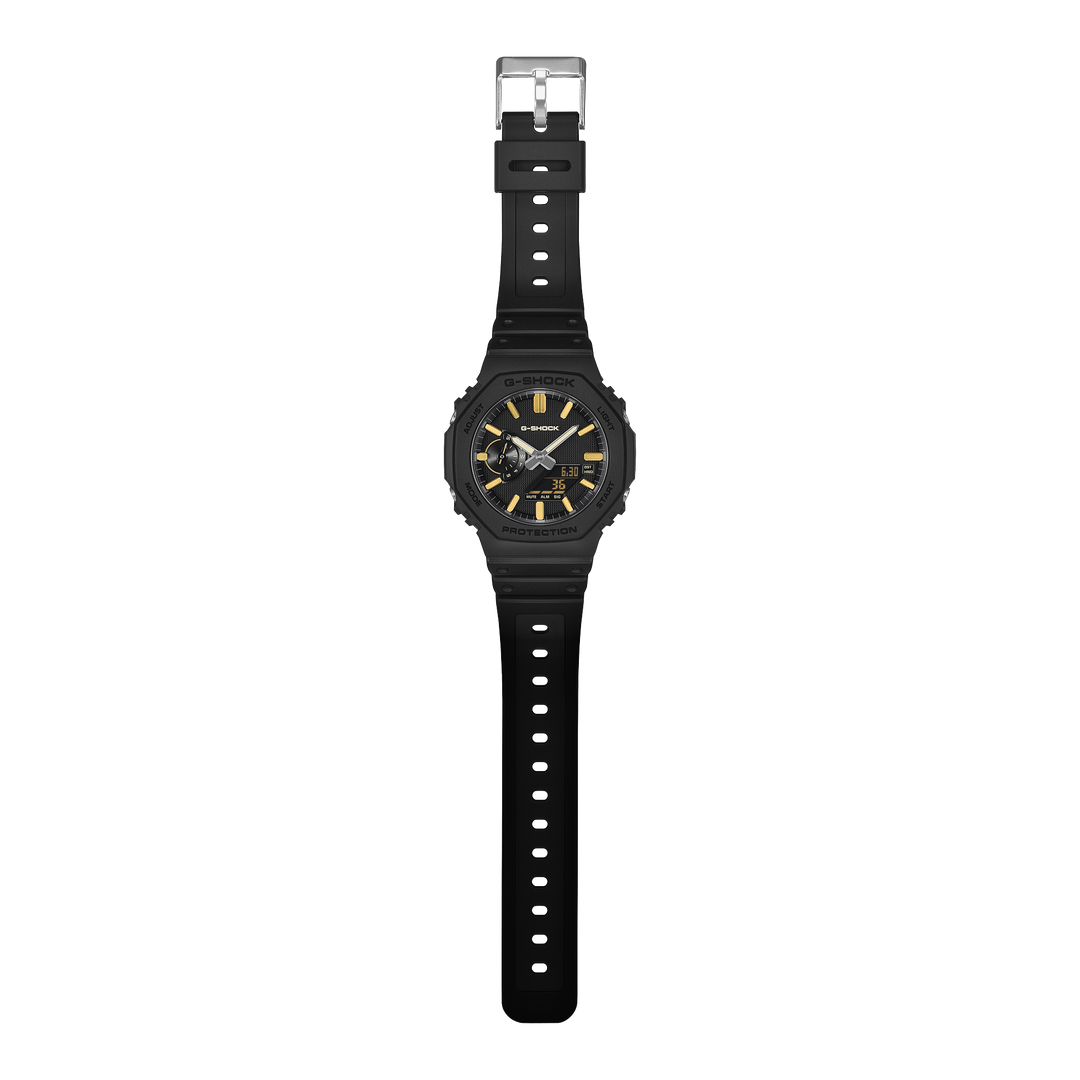 G-Shock GA2100 Luxe Black Ana-Digi Black Gold | Watches.com