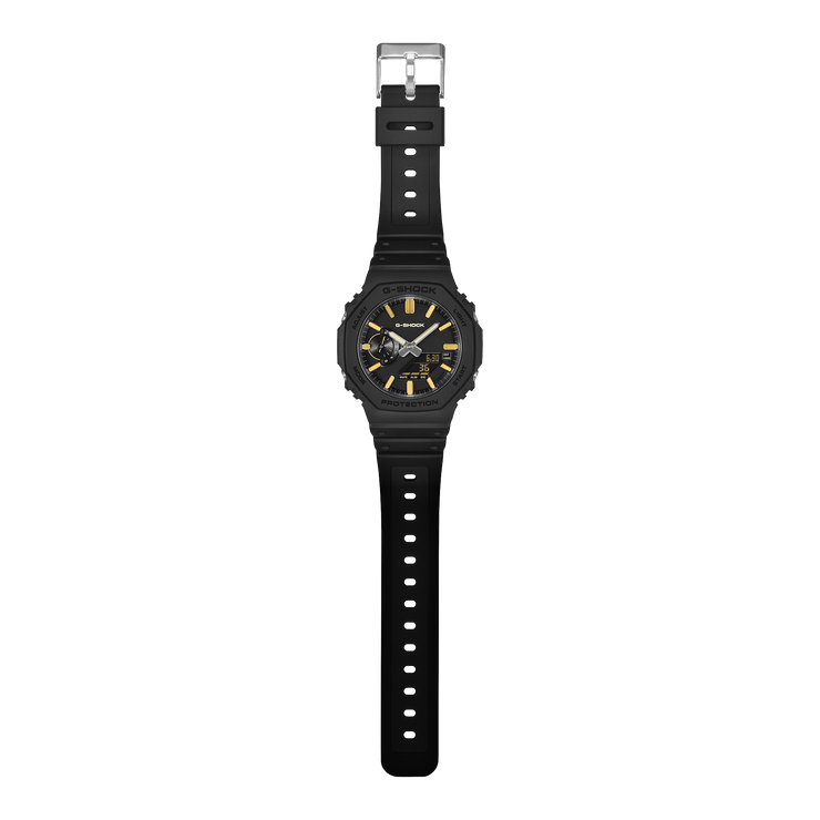 G-Shock GA2100 Luxe Black Ana-Digi Black Gold | Watches.com