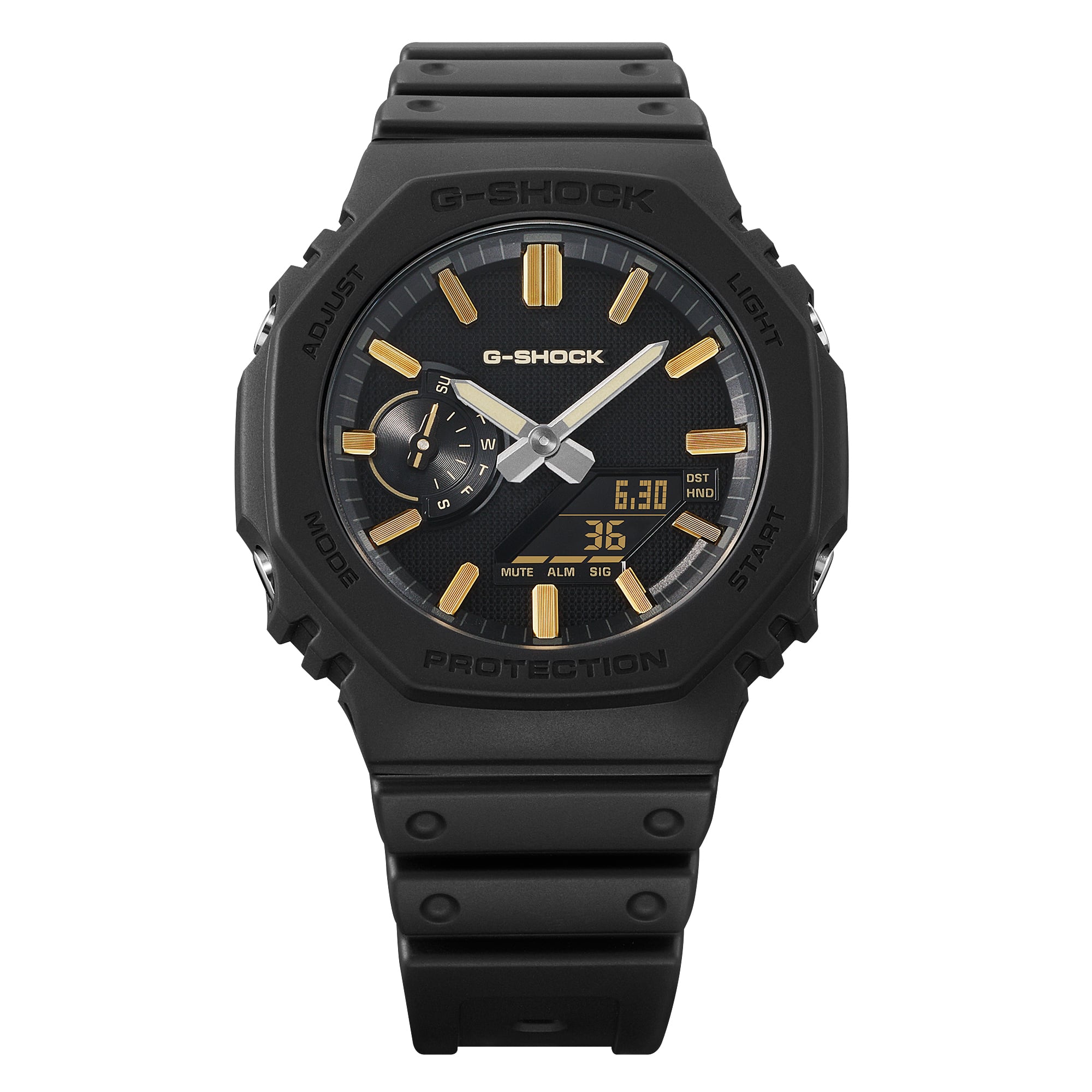 G-Shock GA2100 Luxe Black Ana-Digi Black Gold | Watches.com