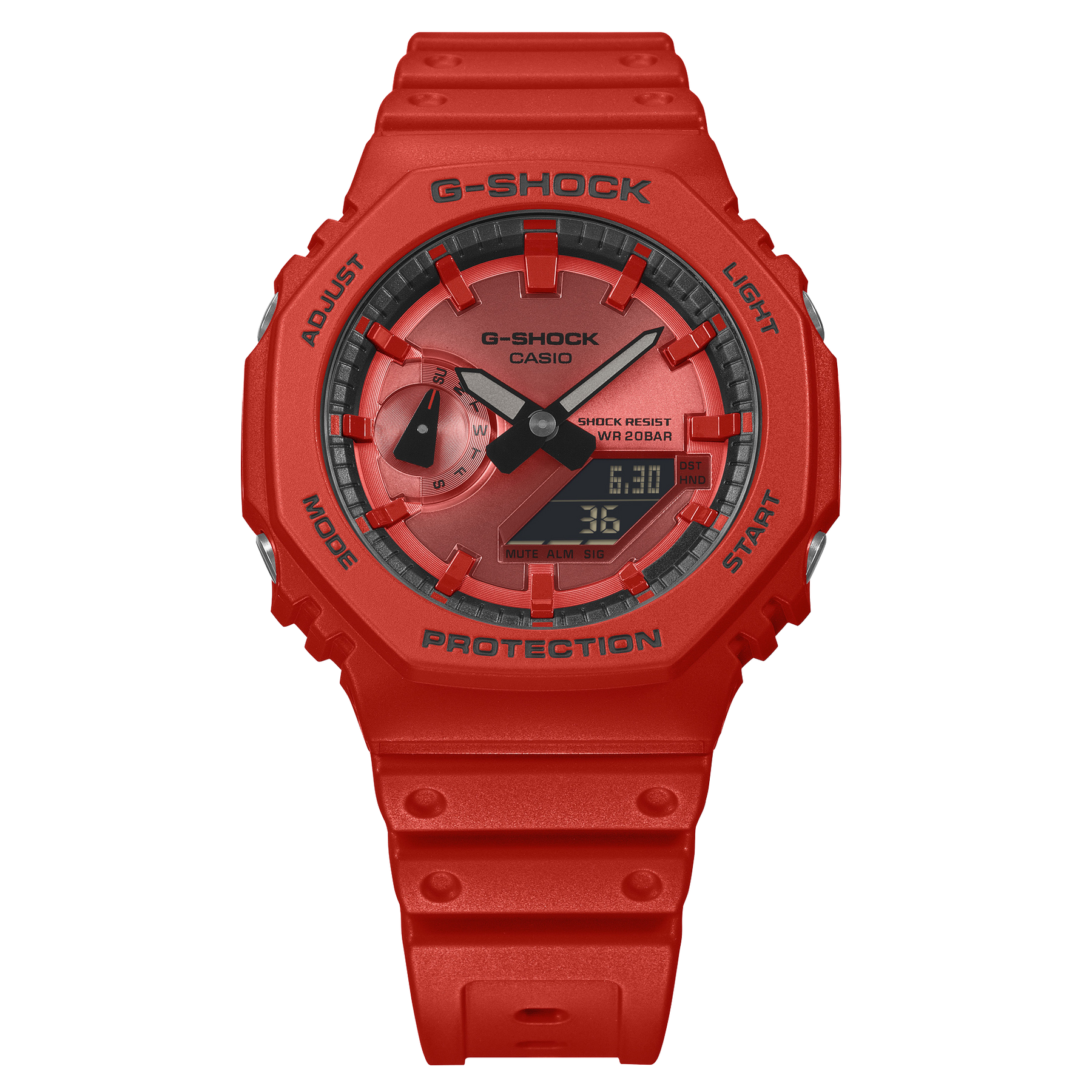CASIO G-SHOCK アナデジ レッド G-Shock GA2100 Ana-Digi Iconic Red | Watches.com