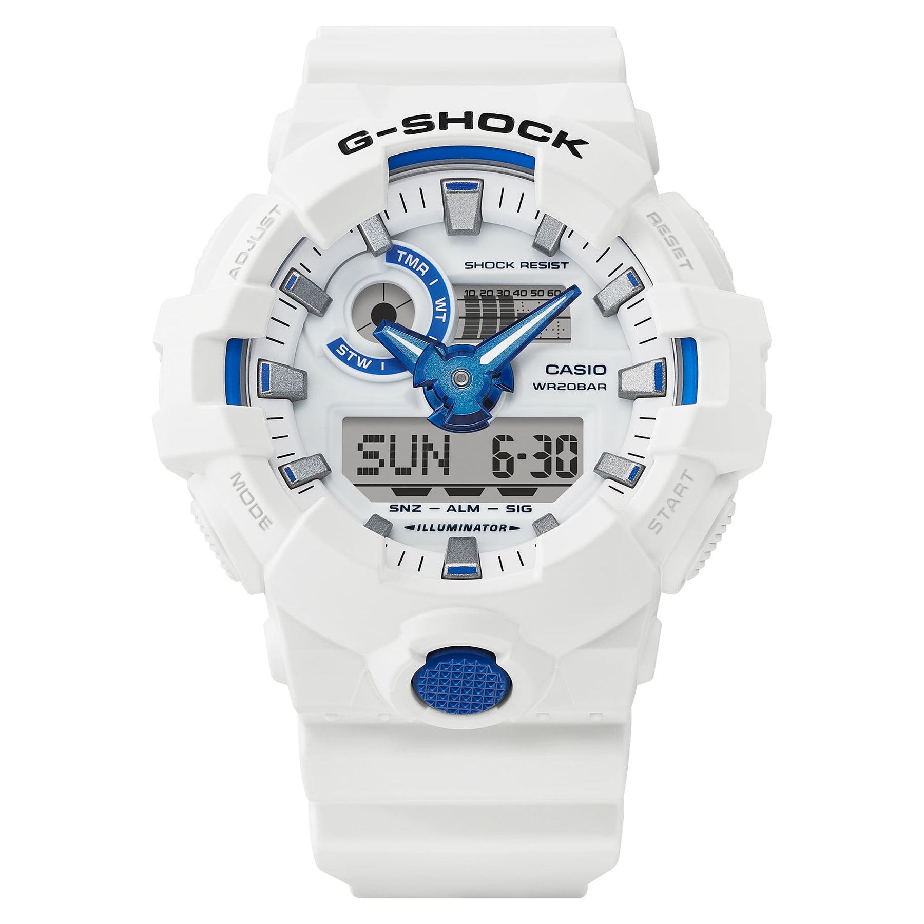 G-Shock GA700 Hidden Glow Ana-Digi White | Watches.com