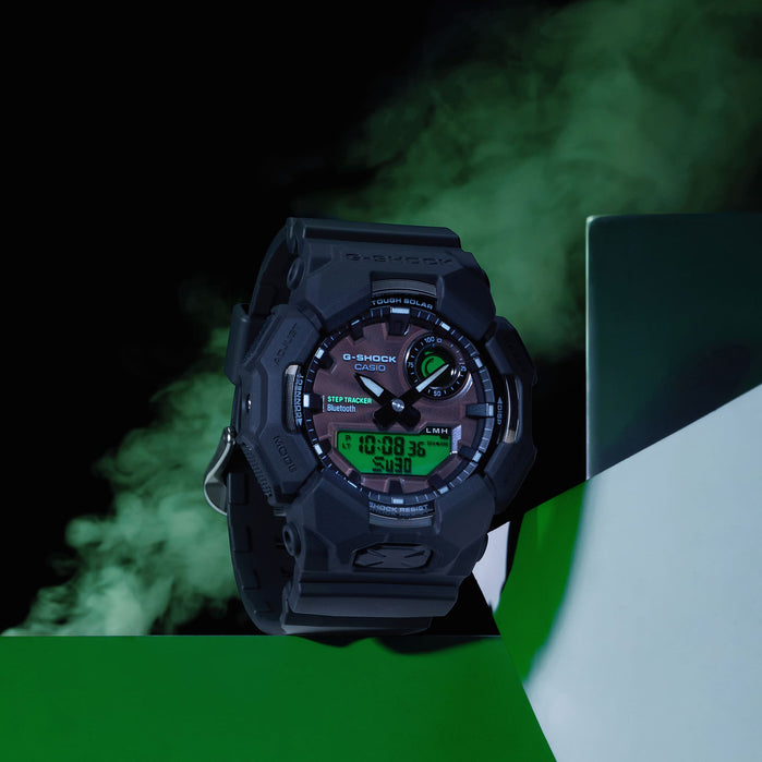 G-Shock GAB010 Ana-Digi Black Green angled shot picture