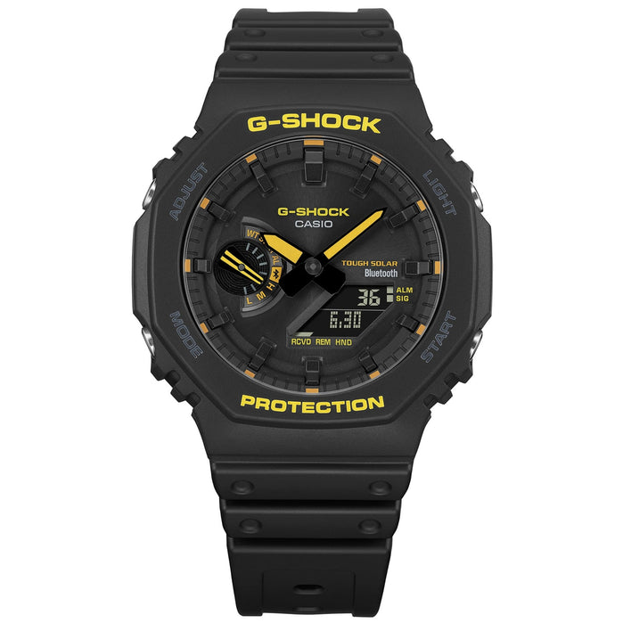 G-Shock GAB2100 Ana-Digi Black Yellow angled shot picture
