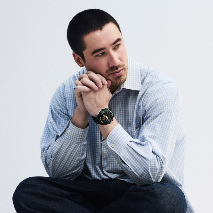 G-Shock GAV01 Bold Camo Ana-Digi Green Gold angled shot picture