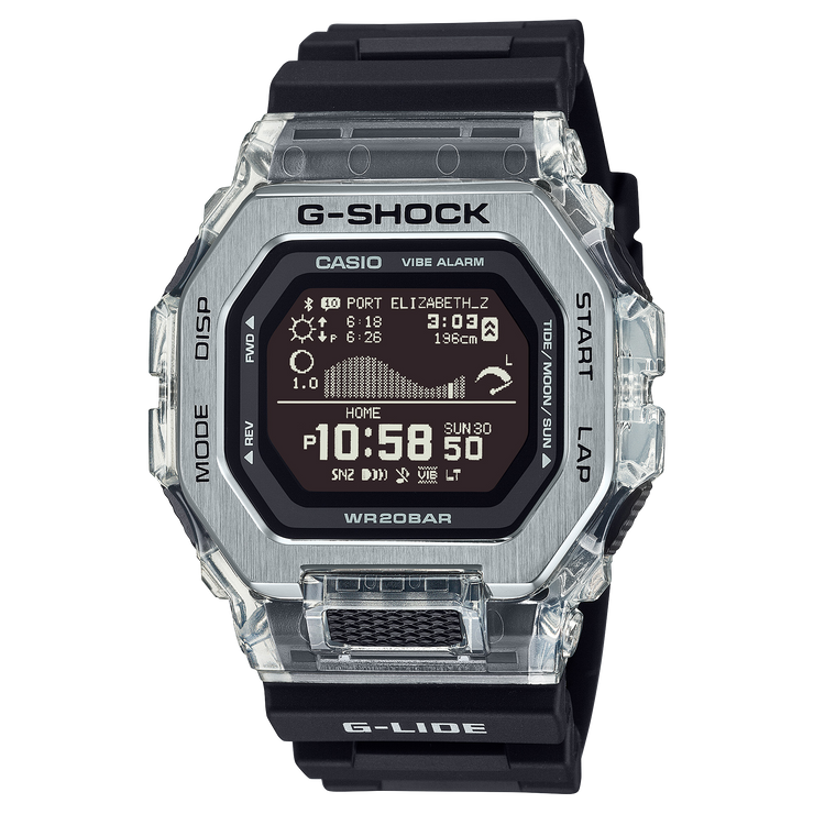 G-Shock G-Lide Tidal Connected GBX100-1 Black Silver | Watches.com G-Shock G-Lide Tidal Connected GBX100-1 Black Silver | Watches.com