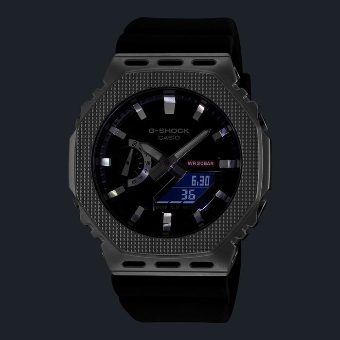 G-Shock GM2100 G-Steel Ana-Digi Black angled shot picture