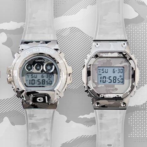 G-Shock GM5600SCM Metal Camo Silver Clear | Watches.com