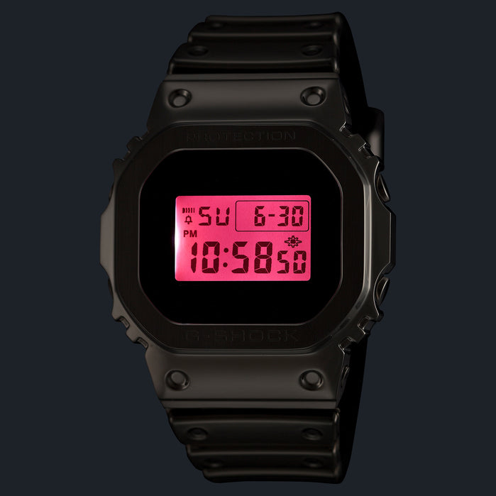 G-Shock GM5600 Digital Fine Metallic Silver Red angled shot picture