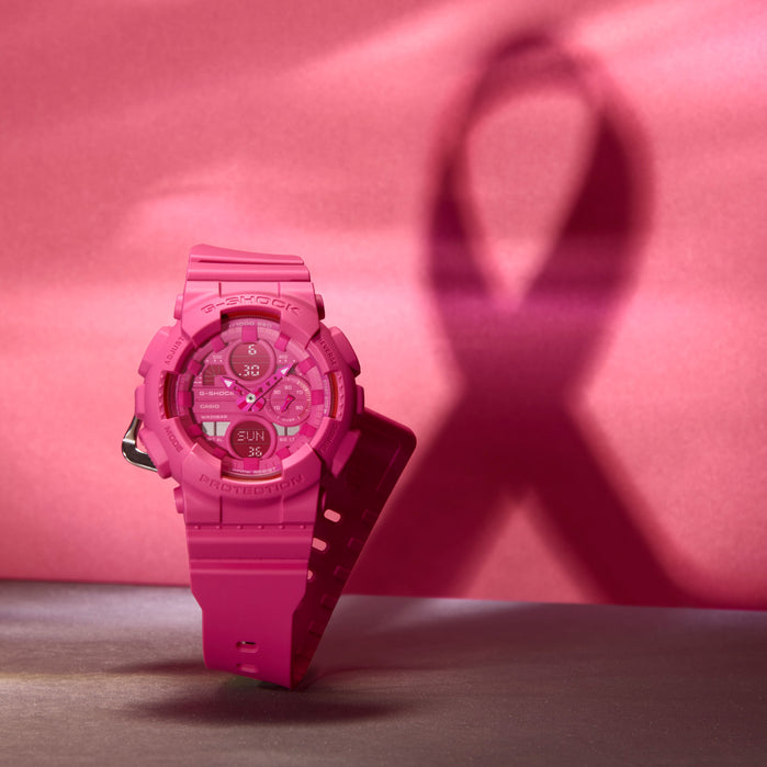 G-Shock GMAS145PK Breast Cancer Ana-Digi Pink angled shot picture