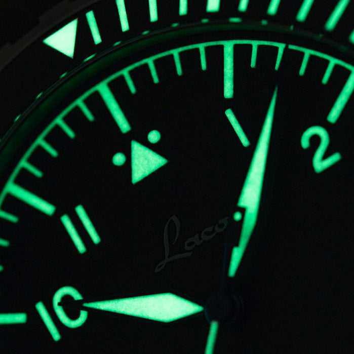 Laco Koln MB Automatic Matte Black SS angled shot picture