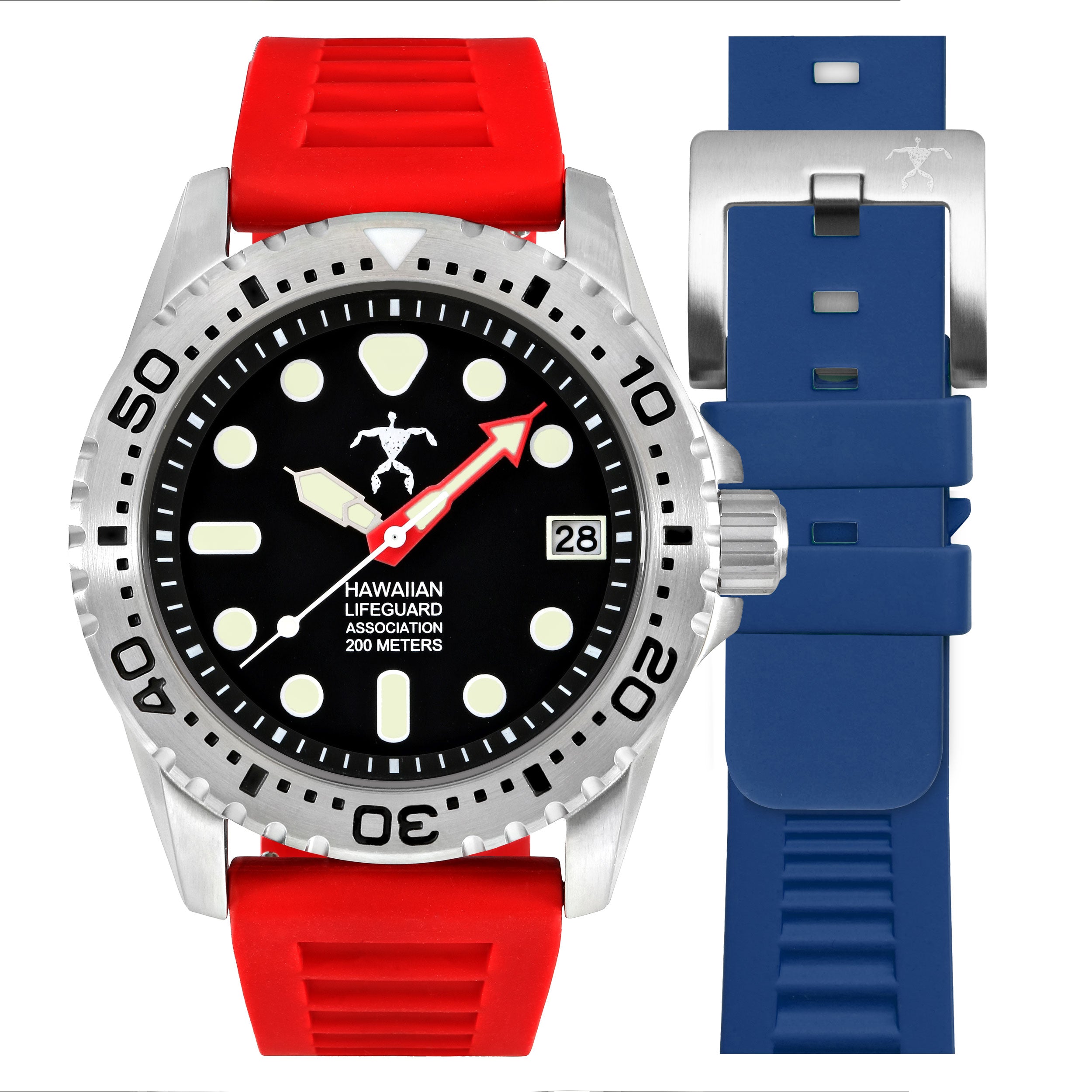 Hawaiian Lifeguard Association Black Red | Watches.com