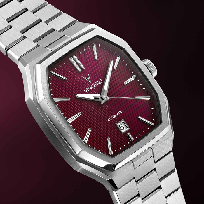 Vincero Inception Automatic Red Shift angled shot picture