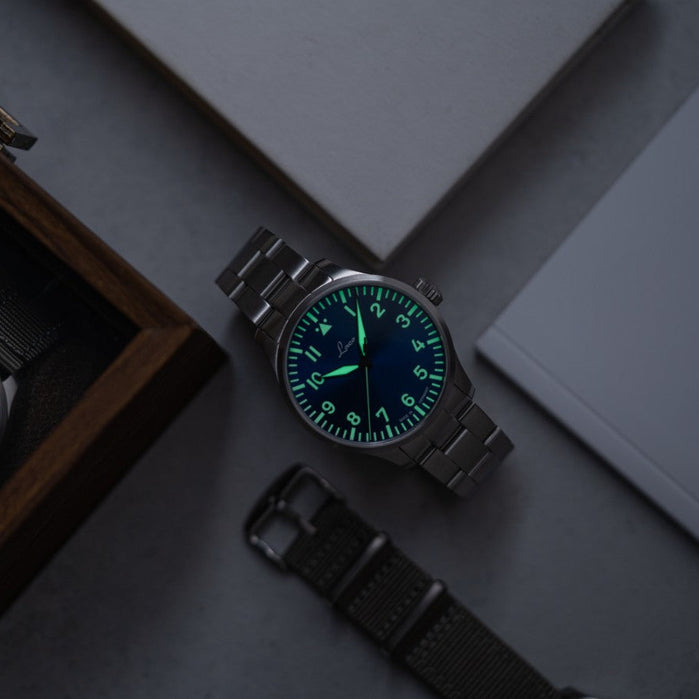 Laco Augsburg Blaue Stunde 42mm Blue SS angled shot picture