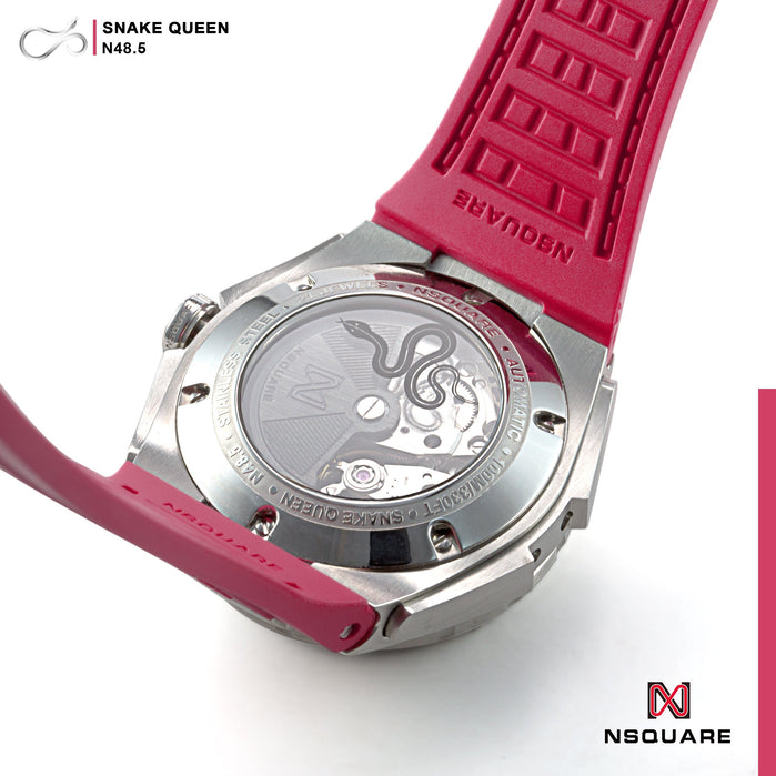 Nsquare SnakeQueen 39mm Automatic Cherry Red angled shot picture