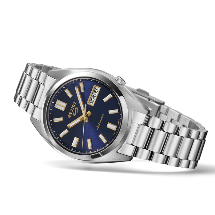 Seiko 5 Sports SNXS Automatic Deep Blue SS angled shot picture