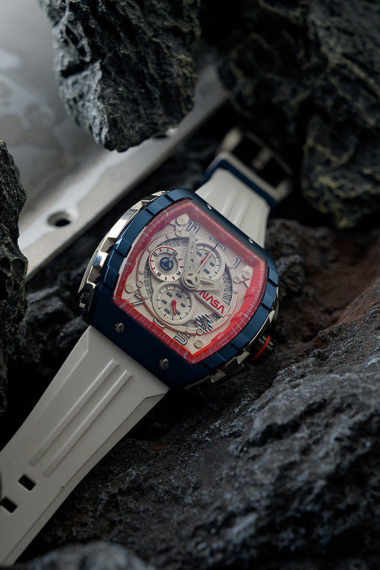 Nubeo Magellan Chronograph NASA Satellite White Limited Edition