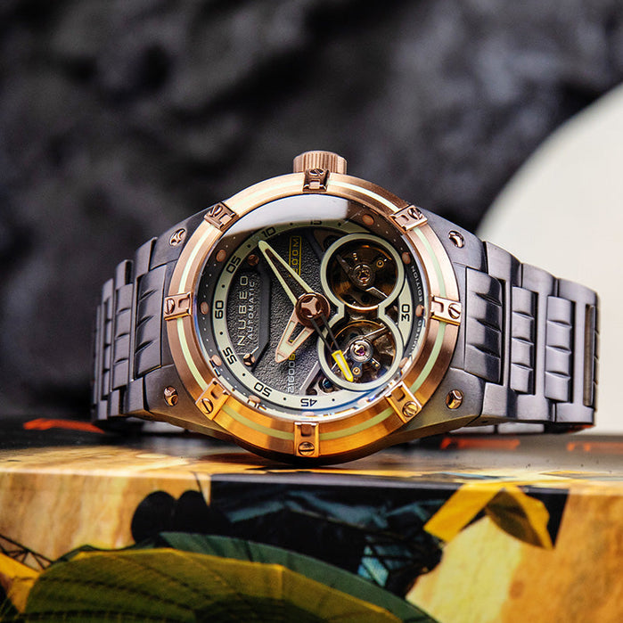 Nubeo Galileo Automatic Limited Edition Granite Gold angled shot picture