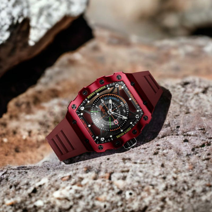 Nubeo Huygens Automatic Rufous Red Limited Edition angled shot picture