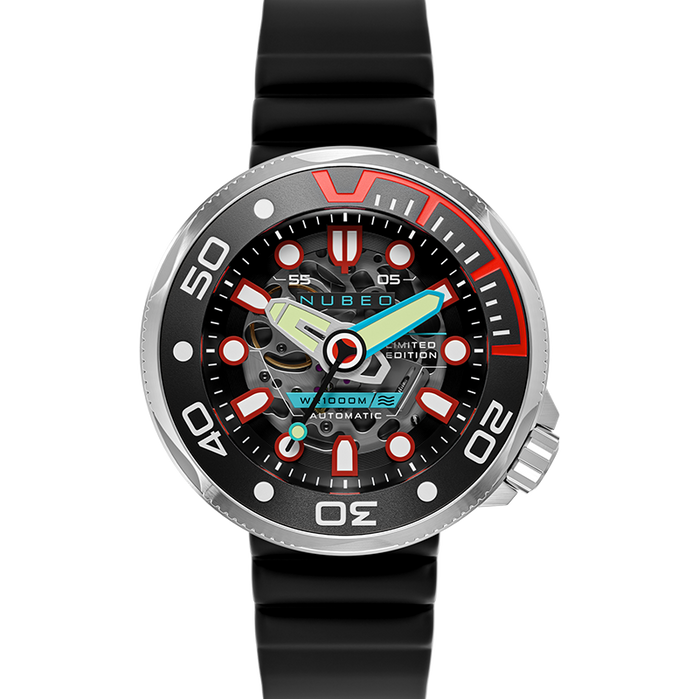 Nubeo Ventana Skeleton Automatic Limited Edition Alien Black angled shot picture