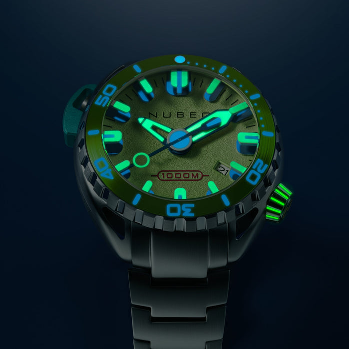 Nubeo Aluminaut Automatic Limited Edition Electric Green angled shot picture