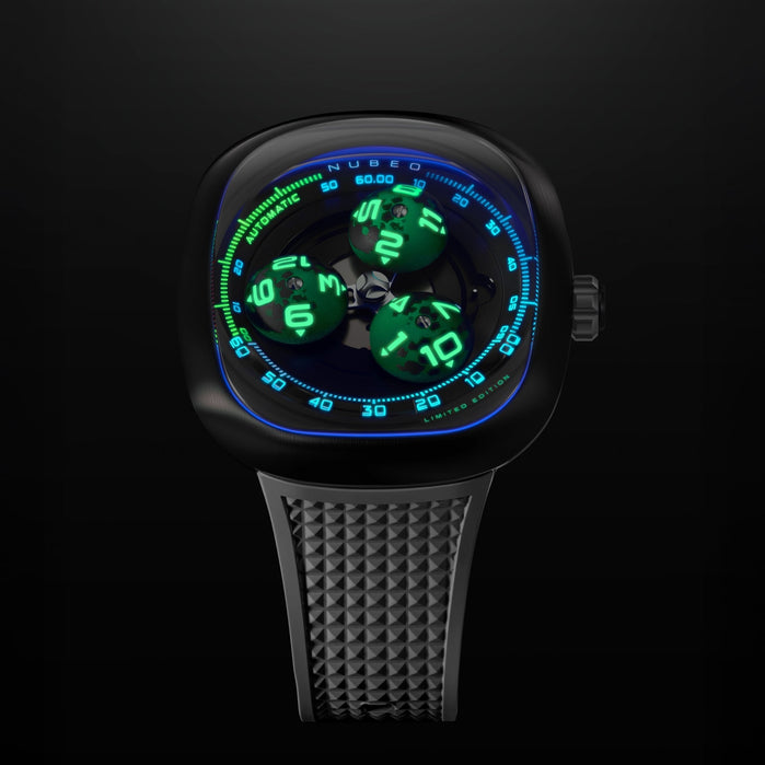 Nubeo Tri-star Orbit Automatic Limited Edition Orion White angled shot picture